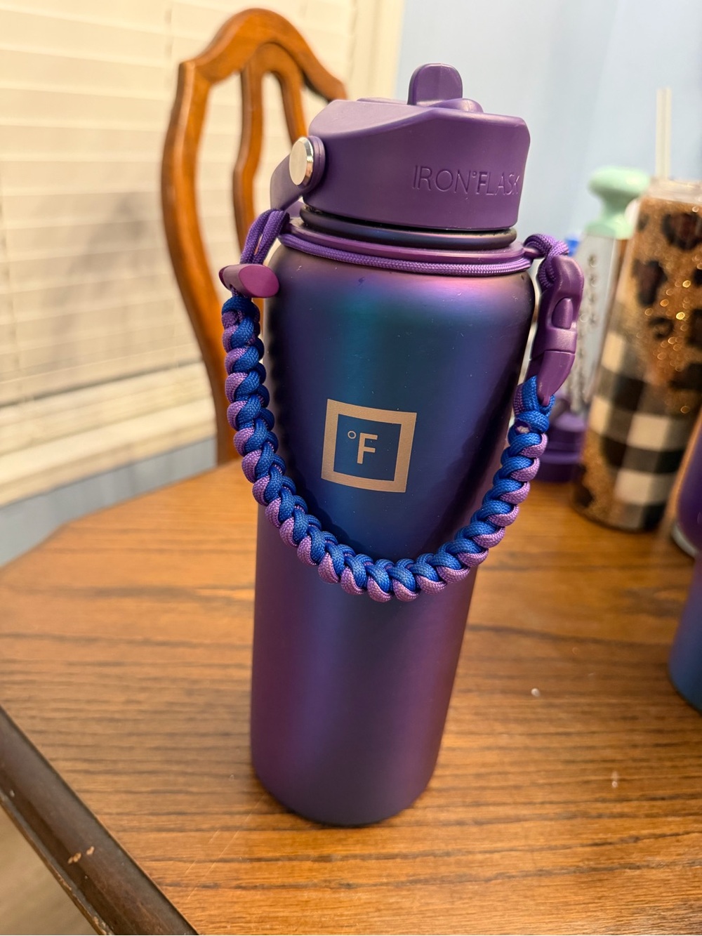 Purple Ombre Water Bottle with Paracord Handle